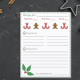 Weihnachts-Rezept-Karte