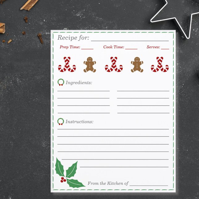 Weihnachts-Rezept-Karte (Christmas Recipe Card)