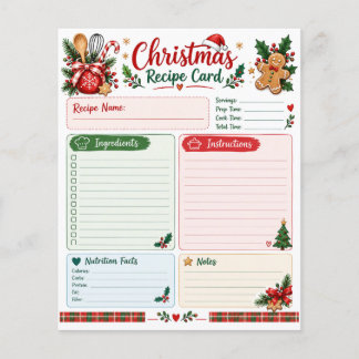 Weihnachts-Rezeptkarten