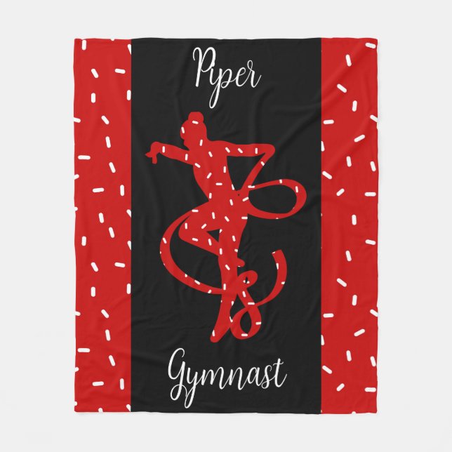 Weihnachts Rhythmische Gymnastik Red Candy Sprinkl Fleecedecke (Vorderseite)