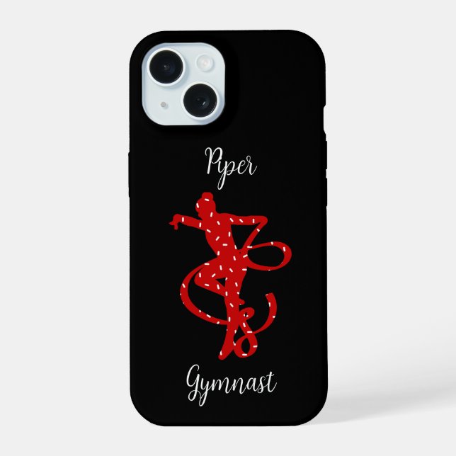 Weihnachts Rhythmische Gymnastik Red Candy Sprinkl iPhone 15 Hülle (Rückseite)