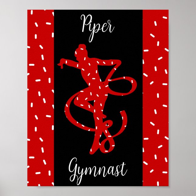 Weihnachts Rhythmische Gymnastik Red Candy Sprinkl Poster (Vorne)