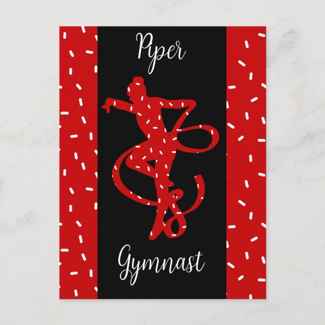 Weihnachts Rhythmische Gymnastik Red Candy Sprinkl Postkarte (Vorderseite)