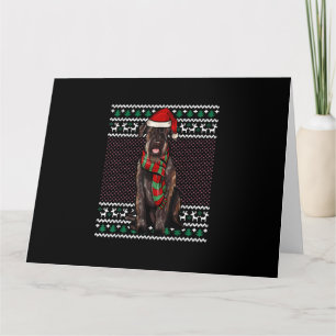 Weihnachts-Riesen-Schnauzer-Hund-Santa-Hut hässlic Karte