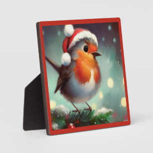 Weihnachts-Robin 2 Fotoplatte
