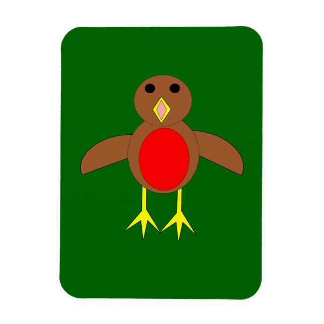 Weihnachts Robin Premium Magnet (Vertikal)