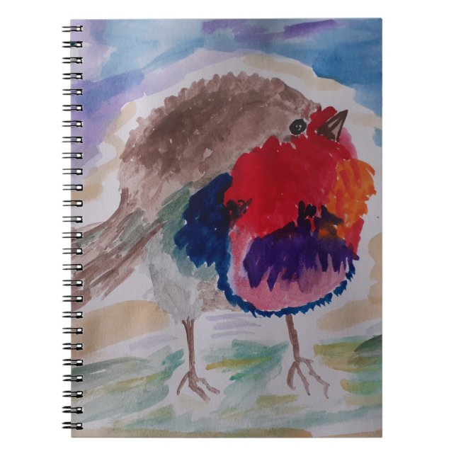 Weihnachts Robin Spiral Notebook Notizblock (Vorderseite)