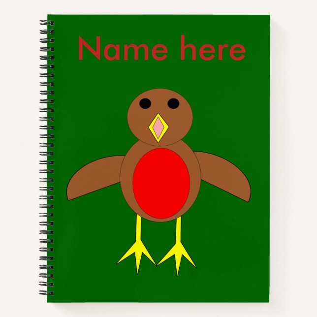 Weihnachts Robin Spiral Notebook Notizbuch (Vorderseite)