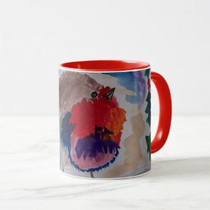 Weihnachts-Robin-Tasse Tasse