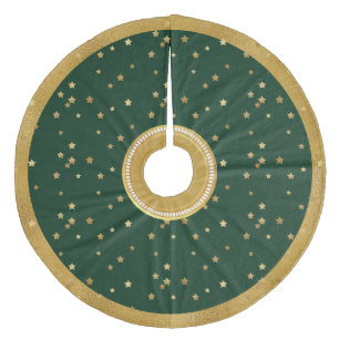 Weihnachts-Rock auf Green & Gold Stars Weihnachtsb Fleece Weihnachtsbaumdecke