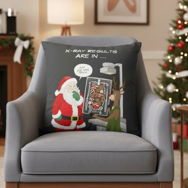 Weihnachts-Röntgenassistent Lustiger Weihnachtsman Kissen (Von Creator hochgeladen)
