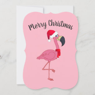 Weihnachts-Rosa-Flamingo-Karte mit Umschlag Feiertagskarte