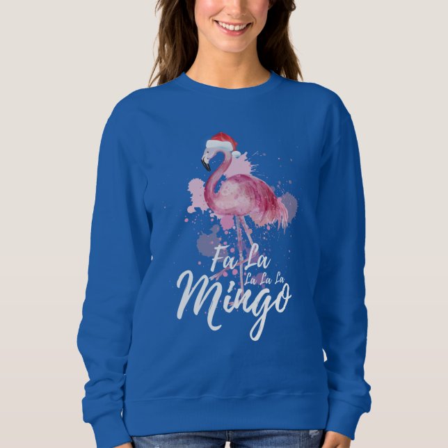 Weihnachts-Rosa Flamingo Sweatshirt (Vorderseite)