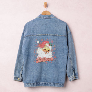Weihnachts Rosa Weihnachtsmann glauben Jeansjacke
