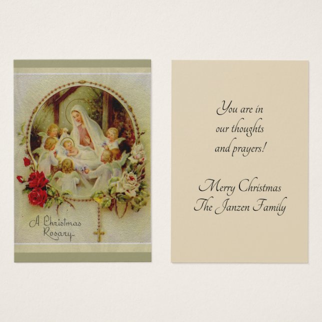 Weihnachts Rosary Nativity Holy Cards (Vorne & Hinten)