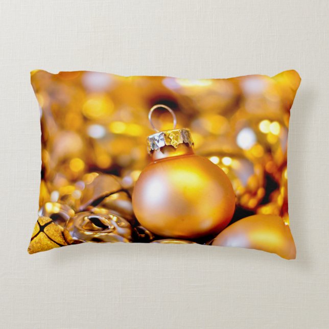 Weihnachts-Rose Gold Baubles Dekokissen (Rückseite)