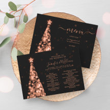 Weihnachts-Rose Gold-Hochzeitsprogramm für Weihnac