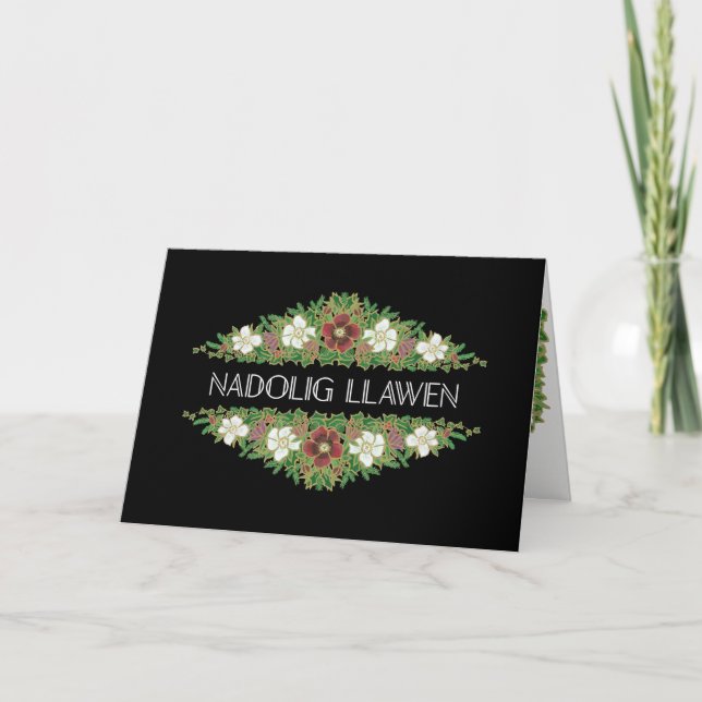 Weihnachts-Rose, Hellebohrungen, Walisischer Gruß Feiertagskarte (Vorderseite)