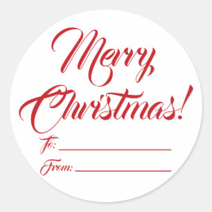 Weihnachts rot bis weiß von leerer Schrift elegan Runder Aufkleber