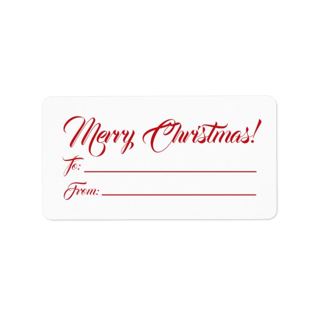 Weihnachts rot bis weiß von leerer Schrift elegant Adressaufkleber (Vorne)