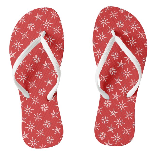 Weihnachts Rot Elegante Feiertage Flip Flops (Fußbett)
