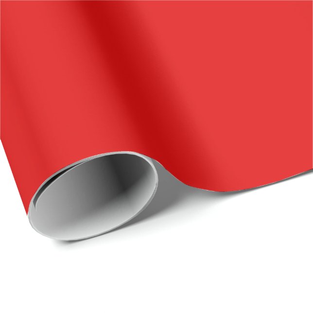 Weihnachts Rot Farbe solide minimalistisch Geschenkpapier (Rolleneckpunkt)