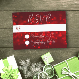 Weihnachts-Rot-Funkelnde-Lichter-RSVP-Karten Einladung