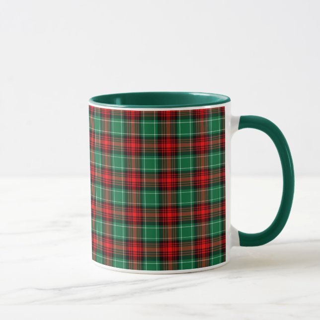 Weihnachts-Rot-Grün-Kariert-Kaffee-Tasse Tasse (Rechts)