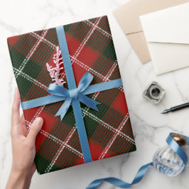 Weihnachts-Rot-Grün-Klassiker-Schnee-Karomuster Geschenkpapier