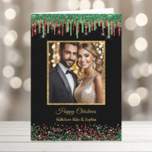 Weihnachts-Rot-Grün-Schwarz-Glam-Glitzer Drilling