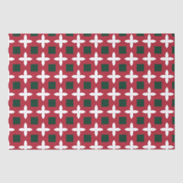 Weihnachts Rot Grün und Weiß Muster Seidenpapier