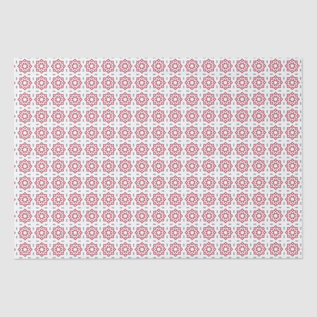 Weihnachts Rot Grün und Weiß Muster Seidenpapier (Vorderseite)