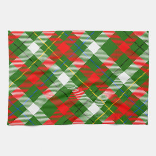 Weihnachts-Rot-Grün-Weiß-Flanell-Karodesign Geschirrtuch