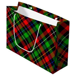 Weihnachts-Rot-Grün-Weiß-Flanell-Karodesign Große Geschenktüte