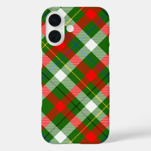 Weihnachts-Rot-Grün-Weiß-Flanell-Karodesign iPhone 16 Hülle