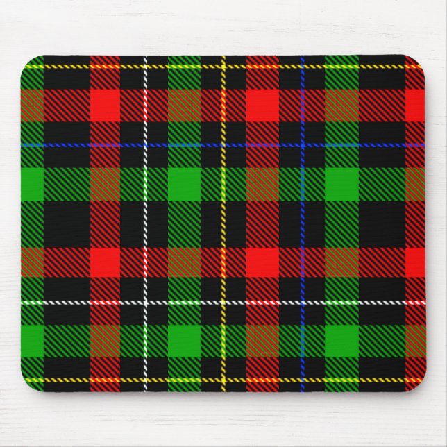 Weihnachts-Rot-Grün-Weiß-Flanell-Karodesign  Mousepad (Vorne)