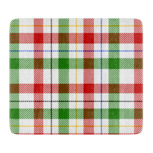 Weihnachts-Rot-Grün-Weiß-Flanell-Karodesign Schneidebrett