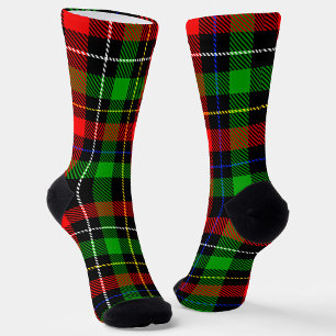 Weihnachts-Rot-Grün-Weiß-Flanell-Karodesign Socken