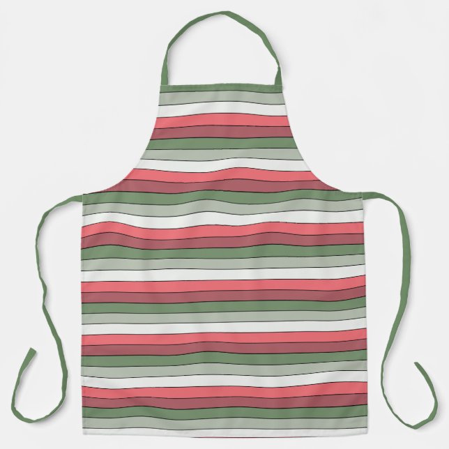 Weihnachts Rot Grüne Farbe auf Textil Papier Schürze (Vorderseite)