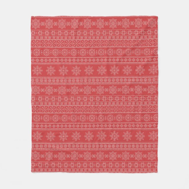 Weihnachts Rot hässliche Pullover Weihnachten Weih Fleecedecke (Vorderseite)