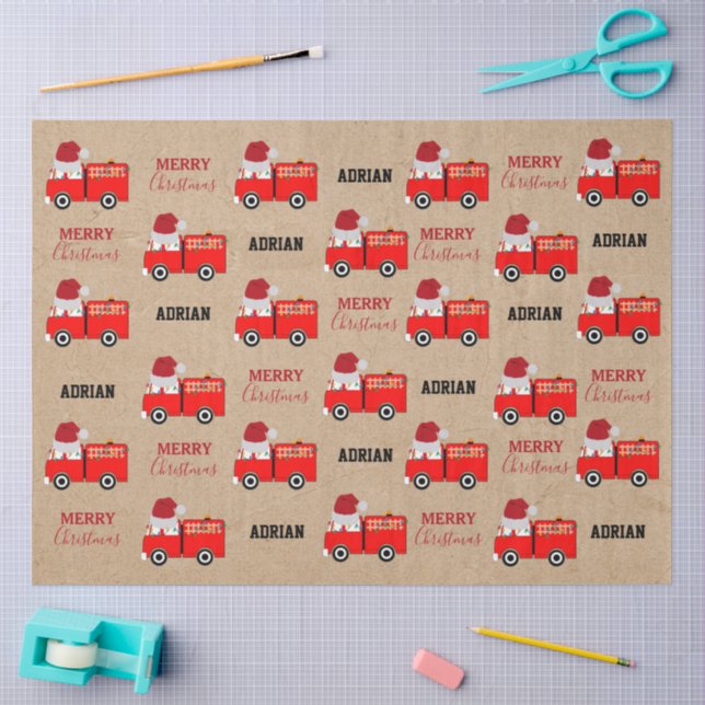 Weihnachts-Rot-Individuelle Name Kraft Seidenpapier (Basteln)