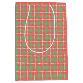 Weihnachts-Rot-Kariert Mittlere Geschenktüte