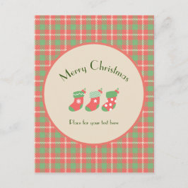 Weihnachts-Rot-Kariert Postkarte