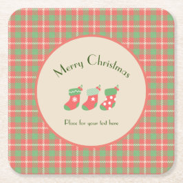 Weihnachts-Rot-Kariert Untersetzer