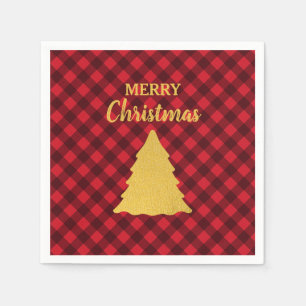Weihnachts Rot & Schwarz Buffalo Karierter Weihnac Serviette