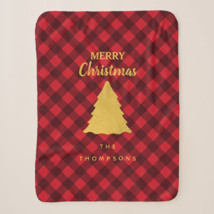 Weihnachts Rot & Schwarz Buffalo Karierter Weihnac Sherpadecke