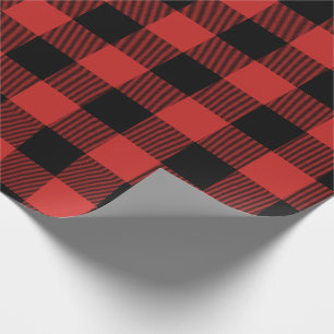 Weihnachts-Rot-Schwarz-Jumbo-Buffalo-Karoplaid Geschenkpapier