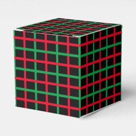 Weihnachts-Rot-Schwarz-Quadrat-Musterferien Geschenkschachtel