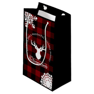 Weihnachts-Rot und Black Buffalo-Karo Kleine Geschenktüte