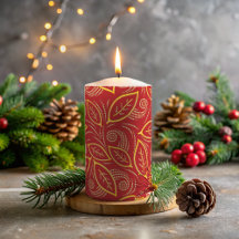 Weihnachts-Rot und Gold-Illustrierte Blätter Muste